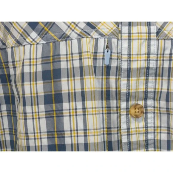 Duluth Shirt LT Blue Yellow Plaid Armachillo Lightweight Wicking Vented‎ 475205 - Picture 5 of 14